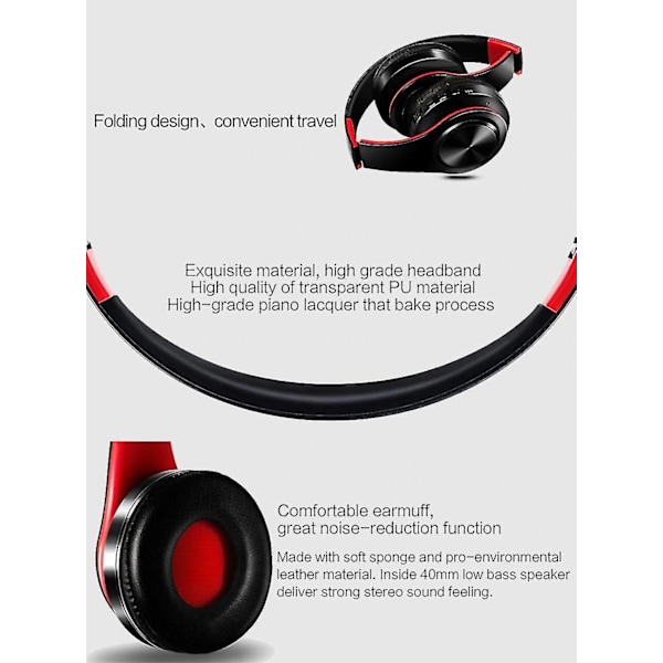 Bluetooth-kuulokkeet yli korvan langattomat kuulokkeet