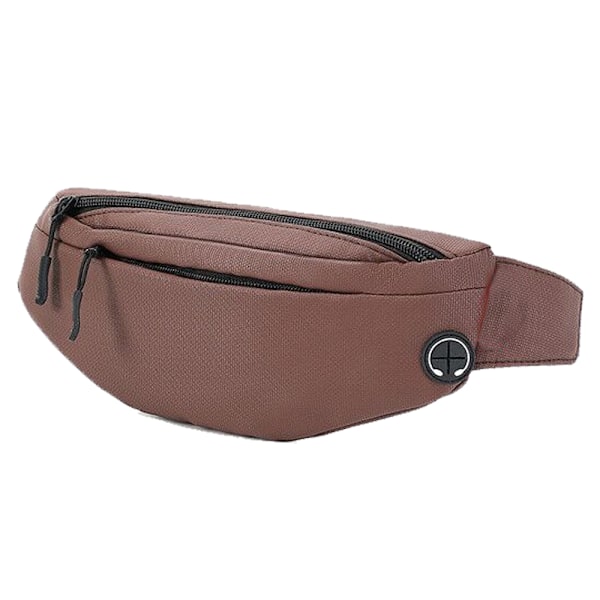 Fanny Pack med 4-blixtlåsfickor för löpvandring film brown