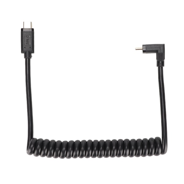 USB C Kabel USB C til USB C 14K 60hz 3A Hurtiglading 10Gbps 1.2m Helisk Fjærdesign USB C Strømkabel Hann Vinkel til Hann Rett Plugg