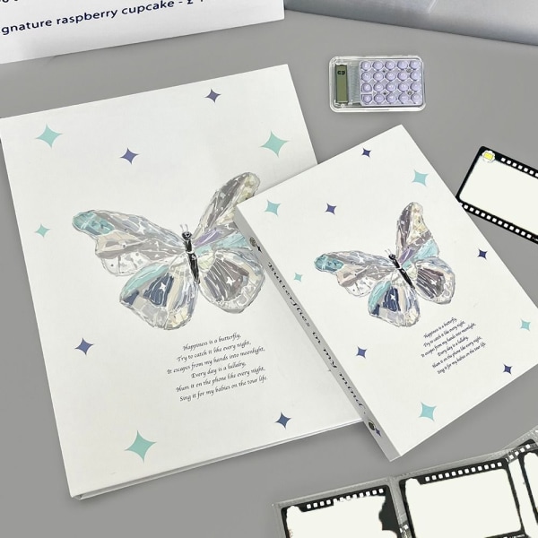 Butterfly A4/A5 Pärm Fotokortshållare A5WHITE BUTTERFLY WHITE