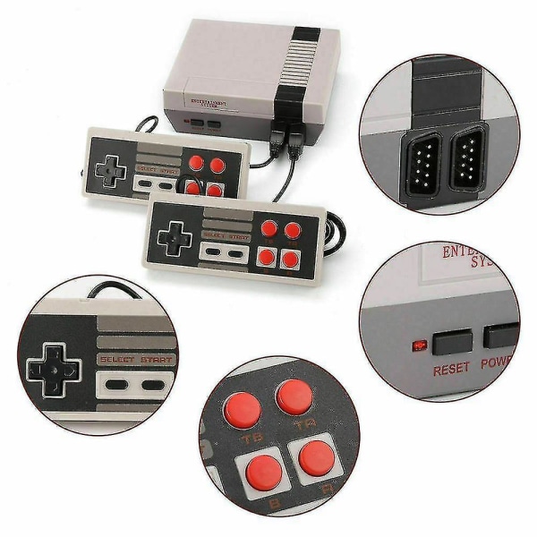 Retro TV Mini Underholdning Spillkonsoll 620 Klassiske TV-spill Hånd EU plug-4Button
