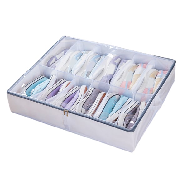Under Bed Shoe Storage Organizer Clear Window Design Sopii korkokenkiin ja tenniskenkiin Gray Large