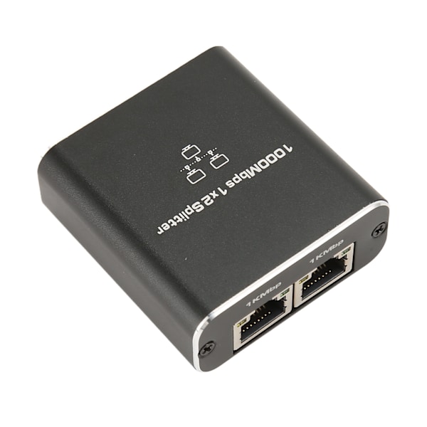 Gigabit Splitter 1000Mbps 1 in 2 Out RJ45 Port Aluminiumlegering Nätverkssplitter för PC Laptop Router