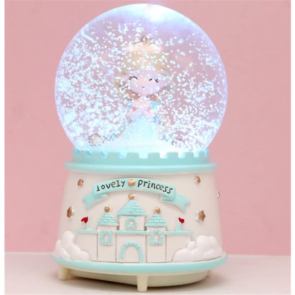 Kreativ lanterne flydende drøm snefnug Flip Castle Princess Crystal Ball Music Box Fødselsdagsgave (Størrelse: 10*17cm)