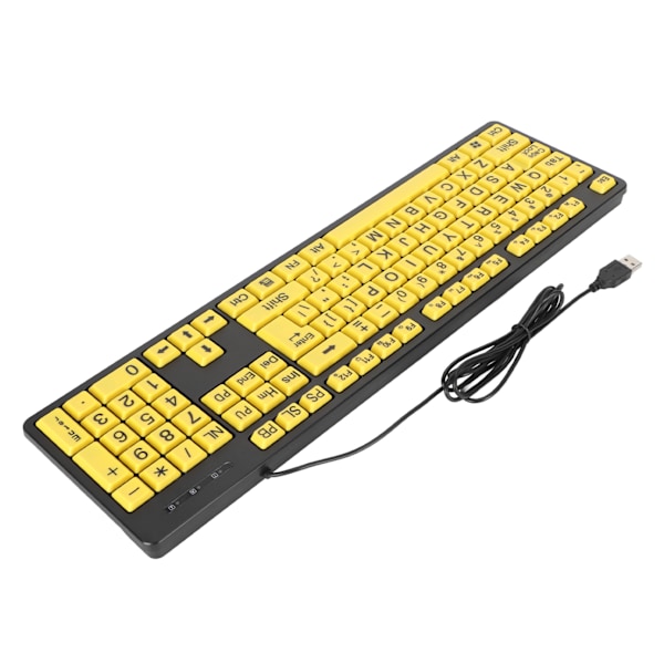 104 Taster Stort Trykk Datamaskintastatur USB Kablet Tastatur for Studenter Eldre Synshemmede