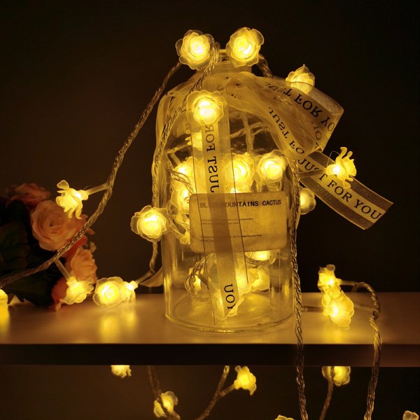 Rose Lamp String Led Small Color Star Batterilåda 3M