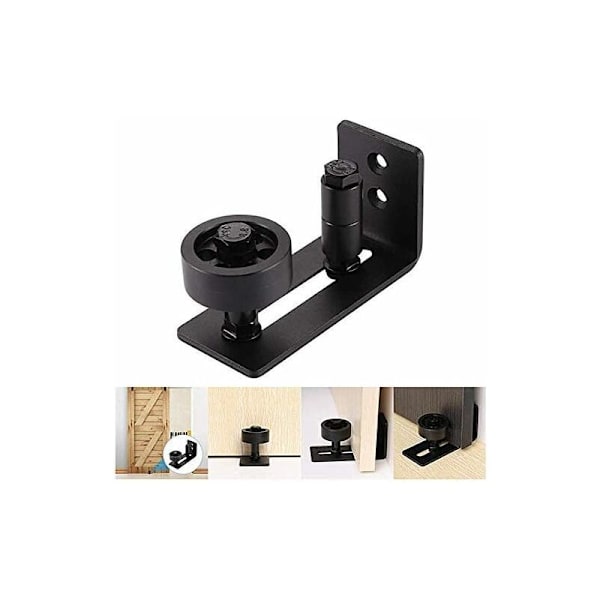 2st Svart Heavy Duty skjutbar ladugårdsdörrguide, 8 i 1 propp Bla