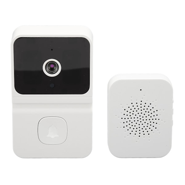 Smart Trådlös Fjärr Video Dörrklocka WiFi Kamera Intercom Dörrklocka med Rörelsedetektering Mörkerseende Inomhusringklocka Vit