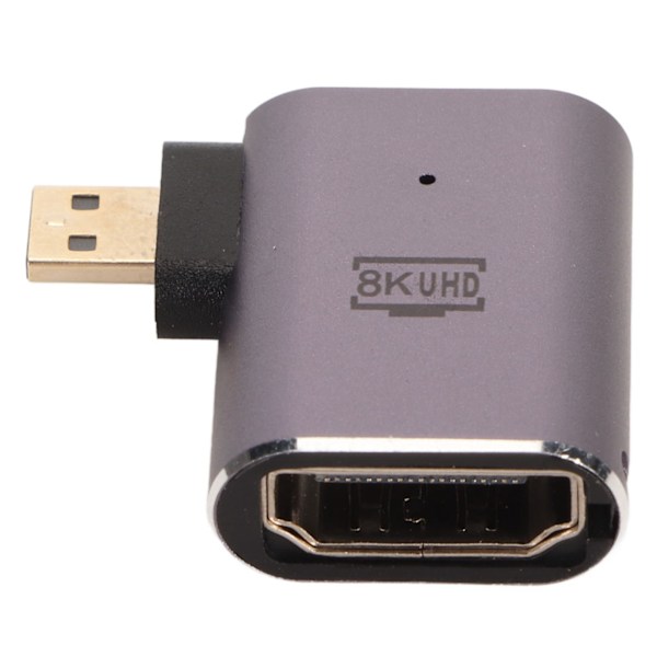 D-formad Konverter 8K Rätvinklig Mini Hane till Högupplöst Multimediagränssnitt Hona Adapter