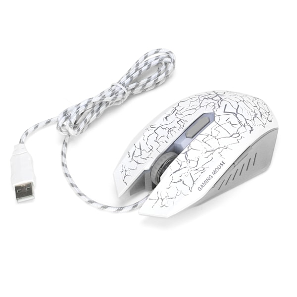 Kablet Gaming Mus USB-port Ergonomisk 3200 DPI Justerbar RGB Optisk Datatilbehør Hvit
