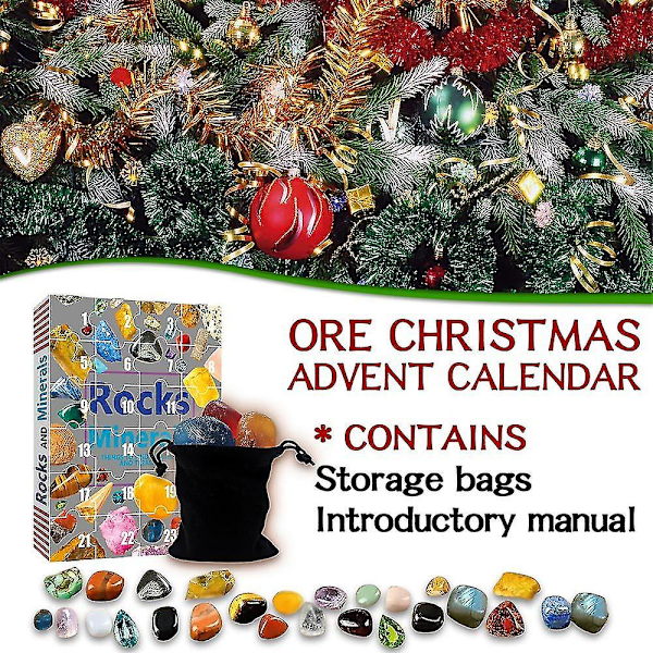 24 Dagers Julekalender Steiner Mineraler Blindboks Julegave