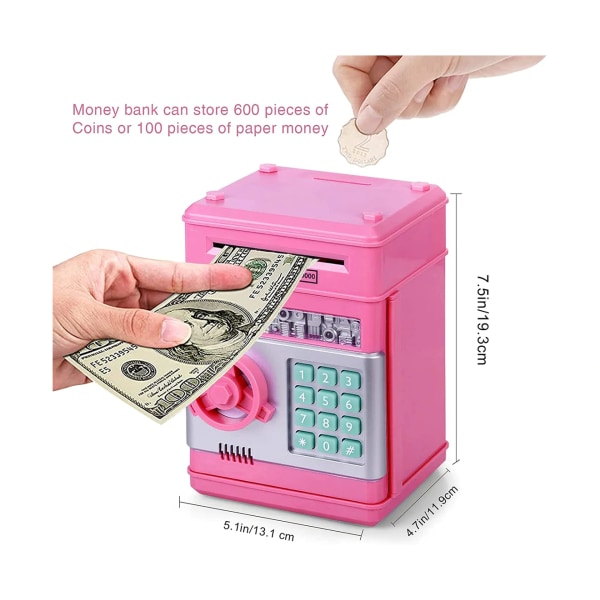 Spargrisar, Auto Scroll Papper Pengar Spara Box ATM Lösenord