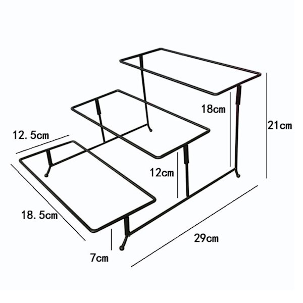 1/2/3 Tallrik Stativ Skål Display Stativ Skålhållare 3 lager för Rectangle 1 Pc
