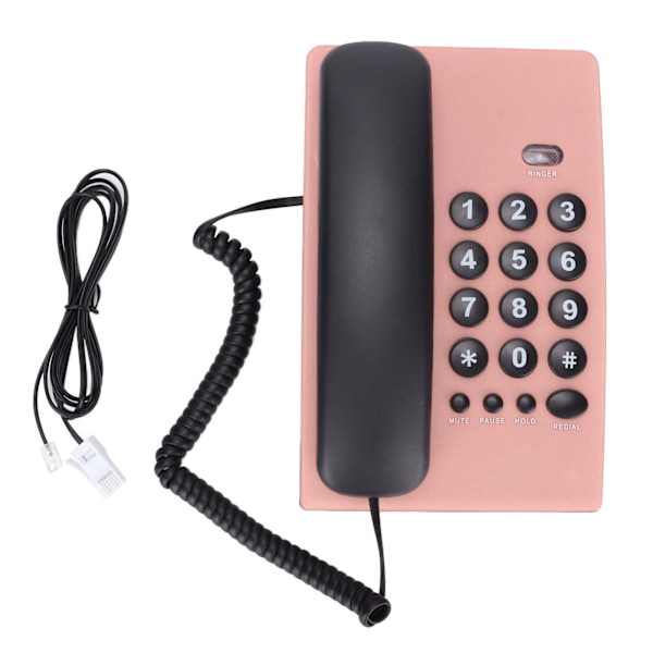 KXT504 Sladdtelefon Fast Telefon med Tystnadsfunktion Dubbel Magnetisk Handenhet för Hem Hotell Kontor (Rosa)