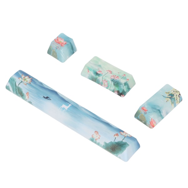 4 stk. Custom Keycaps Komfortabel Følelse Slidstyrke Tegneserie Mønster DIY PTB Keycaps til Mekaniske Tastaturer