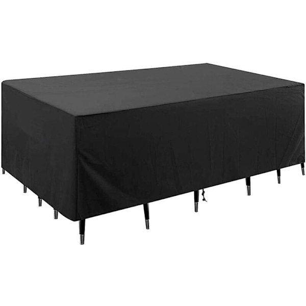 Hagemøbeltrekk 420D Oxford Stoff Vanntett Hagebordtrekk Beskyttende Presenning med Tau og Låsespenne - 315*160*74cm