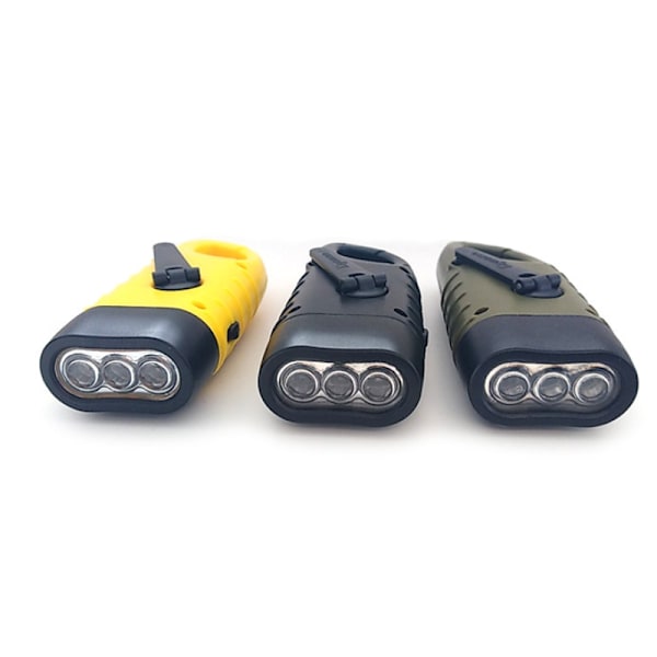 Multifunktionell handvevad liten ficklampa solar laddning bärbar Yellow