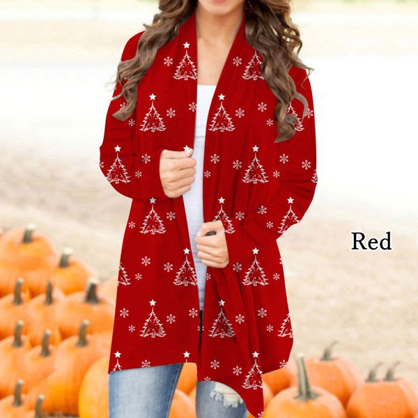 Jul Digital Print Fritids Cardigan Jacka Dam topp red L