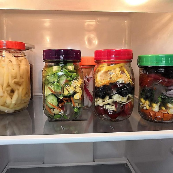 16-pack plast Mason Jar lock - färgade Mason Jar lock 100% kompatibel för Ball Kerr Wide Mason Ja