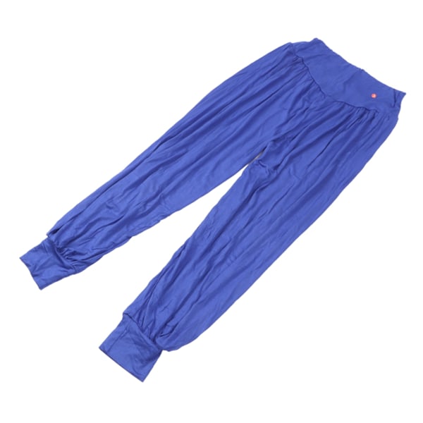 Yoga Bukser Dame Kongeblå L Størrelse Løse Sports Lange Bukser Casual Stil Høy Midje Elastiske Bukser