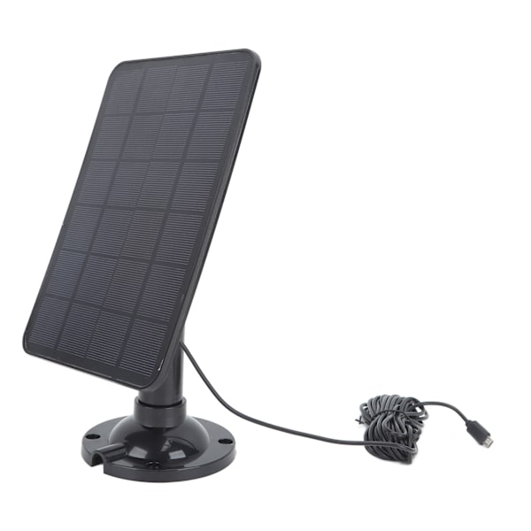 Kamera Solpanel Oplader 10W 5V Micro USB Sort Solcellepanel til Sikkerhedskamera Mobiltelefon Power Bank