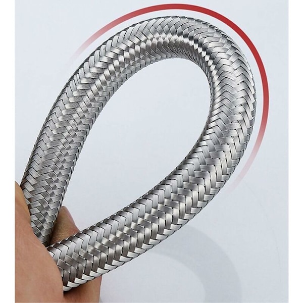 2-pakning rustfrie stålomspunnet fleksible slanger for kjøkken/vask blandebatteri monobloc 1/2 tilkobling 600mm lang