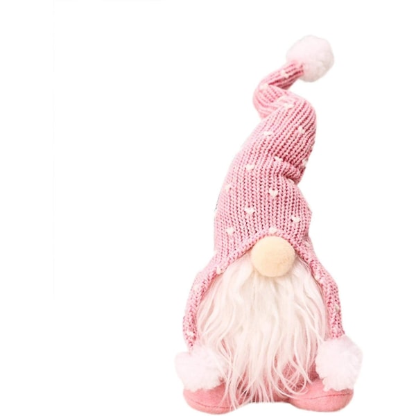 Jultomtar, handgjorda mini plysch jultomte snögubbe Jul figurleksak Födelsedagspresent for hem juldekoration (rosa)