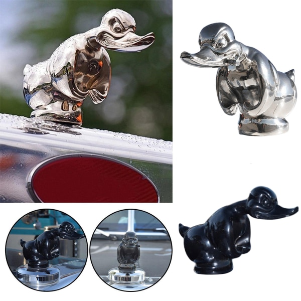 Arg Gummi Duck Hood Decor Motorhuv Bil Rolig Bumper Decor silvery