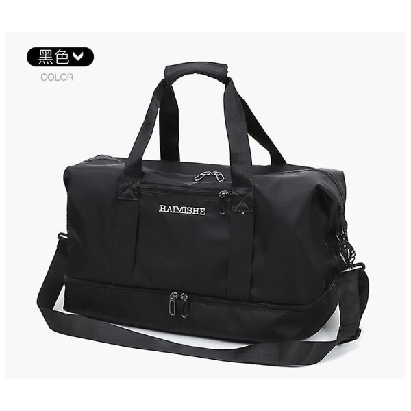 Duffel Tasker Rejsetaske Gymtasker Vandtæt Nylon Sportstaske Dame Yoga Taske Black