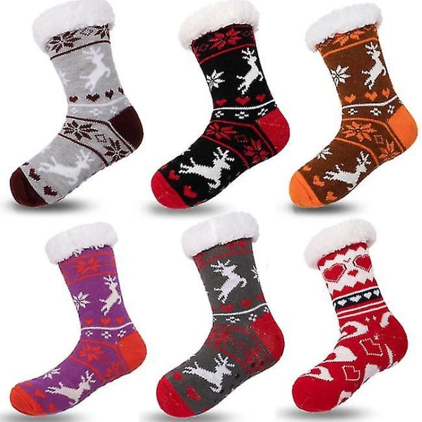 Dam Vinter Fuzzy Warm Socks Non Halk Supermjuk tjock julstrumpa type5