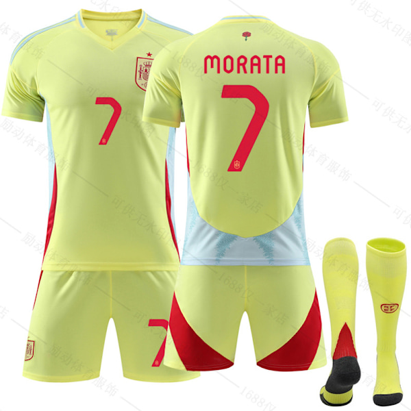 Mub - 2024 Spania borte EM fotballdrakt 7 MORATA 7 MORATA 22