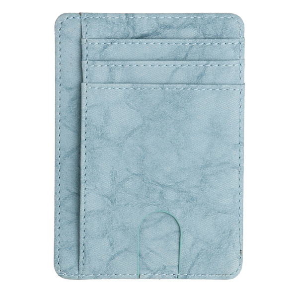 Herr RFID-blockerande läder Slim Wallet Kreditkortshållare Blue