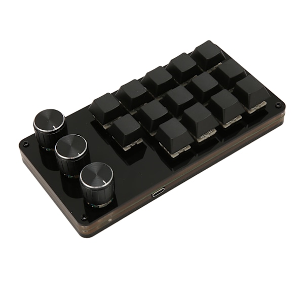 Mini Anpassningsbar Knappsats 14 Tangenter 3 Rattar Programmerbar Blå Brytare Hot Swappable Programmering Makroknappsats för Datorspel