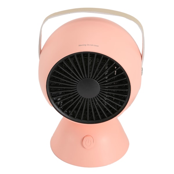 Mini Vifteovn 1300W Stille Konstant Temperatur Rask Oppvarming Bærbar Skrivebordsvarmer for Soverom Kontor 100V‑240V Rosa EU-plugg