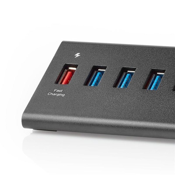 USB-hub | 8 porter | USB 3.0 | QC3.0 | 5 Gbit/s