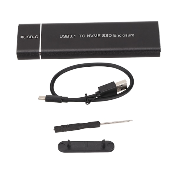 M.2 NVMe SSD Kabinet 6Gbps Ultratynd Type C Interface Aluminium Legering Sort USB 3.1 til NVMe PCIe SSD Kabinet til PC