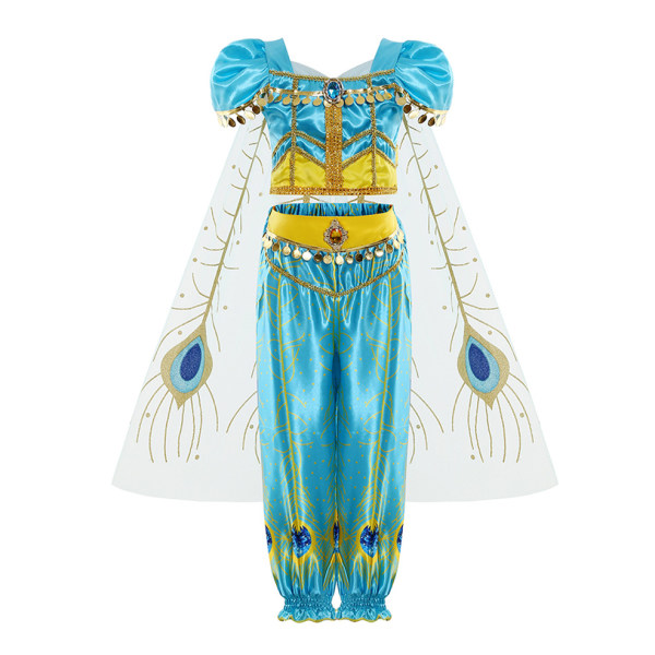 Disney Princess Jasmine Klänning Aladdin Magic Lamp Dress Up 140cm