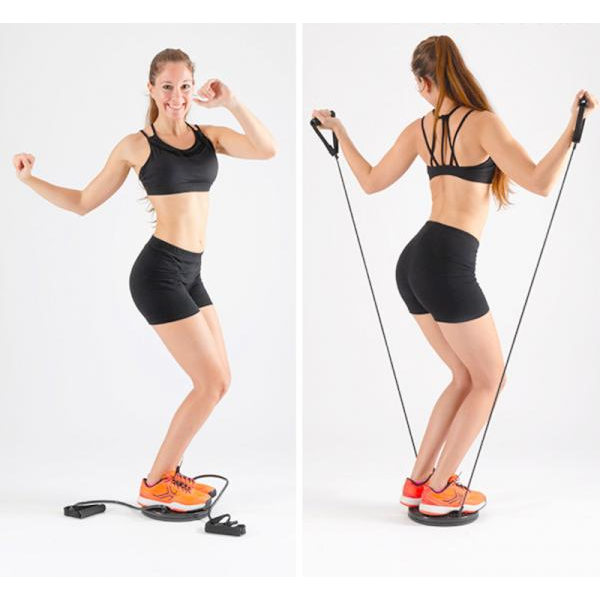 Pyörivä Treenilevy Kuminauhoilla - Cardio Twister black