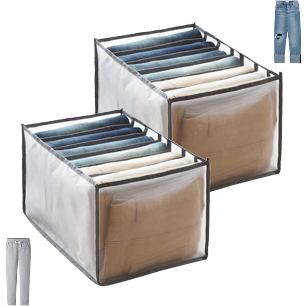 Opbevaringsboks til jeans med 2, foldbar organizer