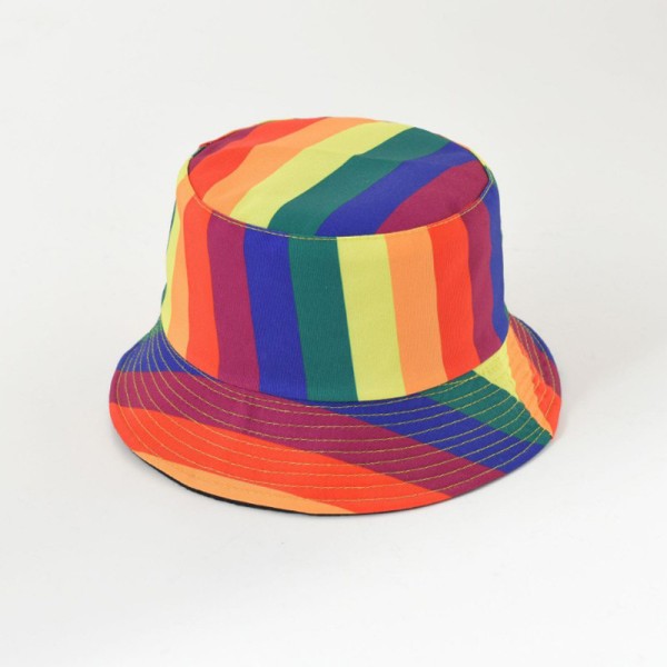Rainbow Stripe Hengittävä kalastushattu UV-suoja Pride Moon Kr