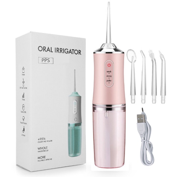 Dental Water Flosser Spotlight Waterpik Professional Oral Irrigator Portable Floss Cleaner Friskare tänder Vitare Rengöringsmedel pink