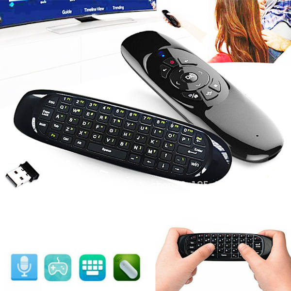 2,4G Mini fjernkontroll Trådløst tastatur Air Mouse PC TV Box