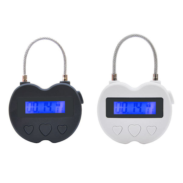 Time Lock LCD-näyttö Time Lock -monitoimi elektroninen matka-ajastin, vedenpitävä USB-ladattava black