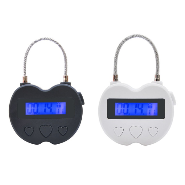 Time Lock LCD-näyttö Time Lock -monitoimi elektroninen matka-ajastin, vedenpitävä USB-ladattava white