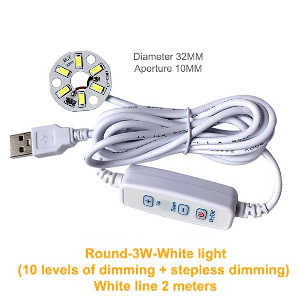 DC 5V Dæmpbar LED-chips SMD LED-lampe DIY Light Justerbar LED A7
