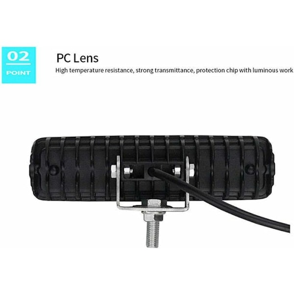 2 x LED Arbetsbelysning 12V 24V 16 LED 48W Arbetslampa, Off Road Arbetslampor IP67 Vattentät Djup för Motorcykel Traktor Bil Lastbilar ATV SUV (48W)