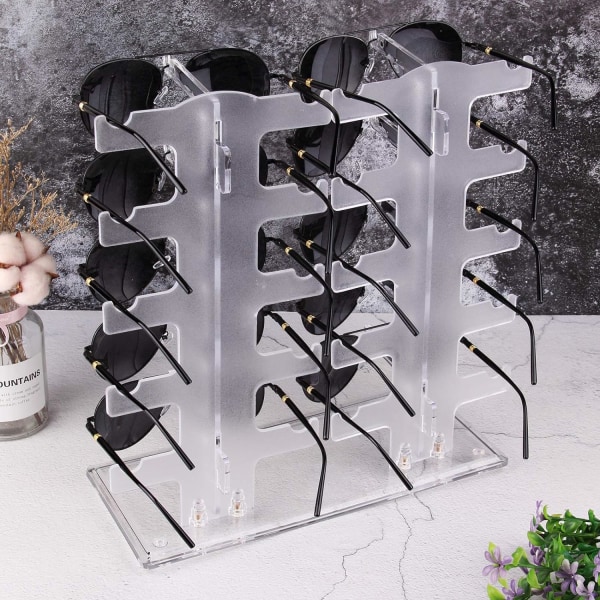 2-rads solbrillerstativ Holder Briller Display Stativ Transparent