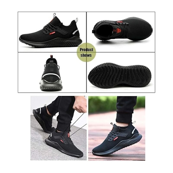 Skyddsskor Herr Dam Lätta Andningsbara Arbetsskor Stålhätta Skyddssäkerhetssneakers (42 EU)