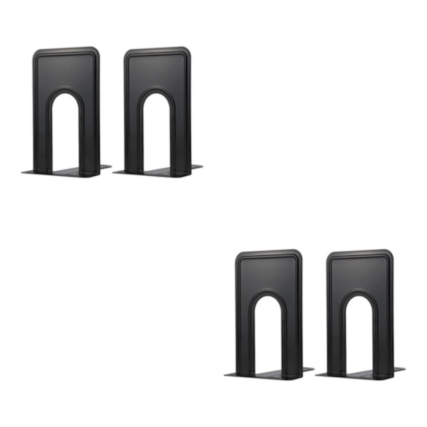 1/2 2x halkfri metall bokstödsfäste Enkel åtkomst till böcker med Black (medium) 2Set