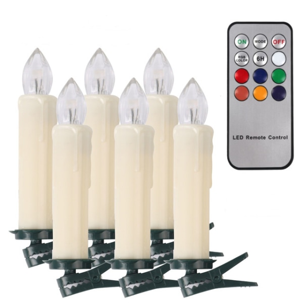 10 ST LED Jullys Elfenben / Krem, Dimbar, Flimmermodus, Timer